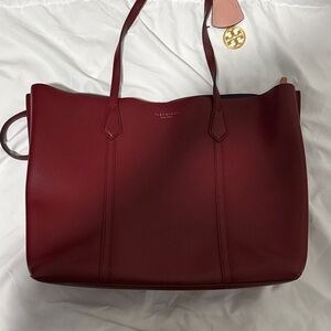 Tory Burch Deep Red Leather Tote
